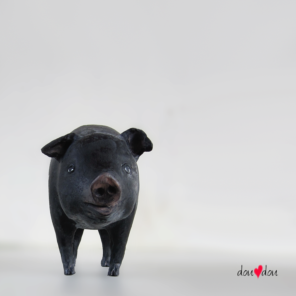 Black Pig Sculpture
