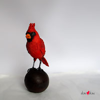 Red Cardinal Bird Sculpture