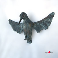 bronze kingfisher sculpture