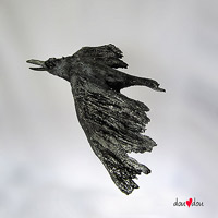 Hanging Raven Sculpture
