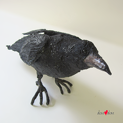 Large Crouching Raven Sculpture