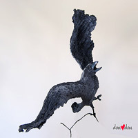 Windblown Custom Raven Sculpture